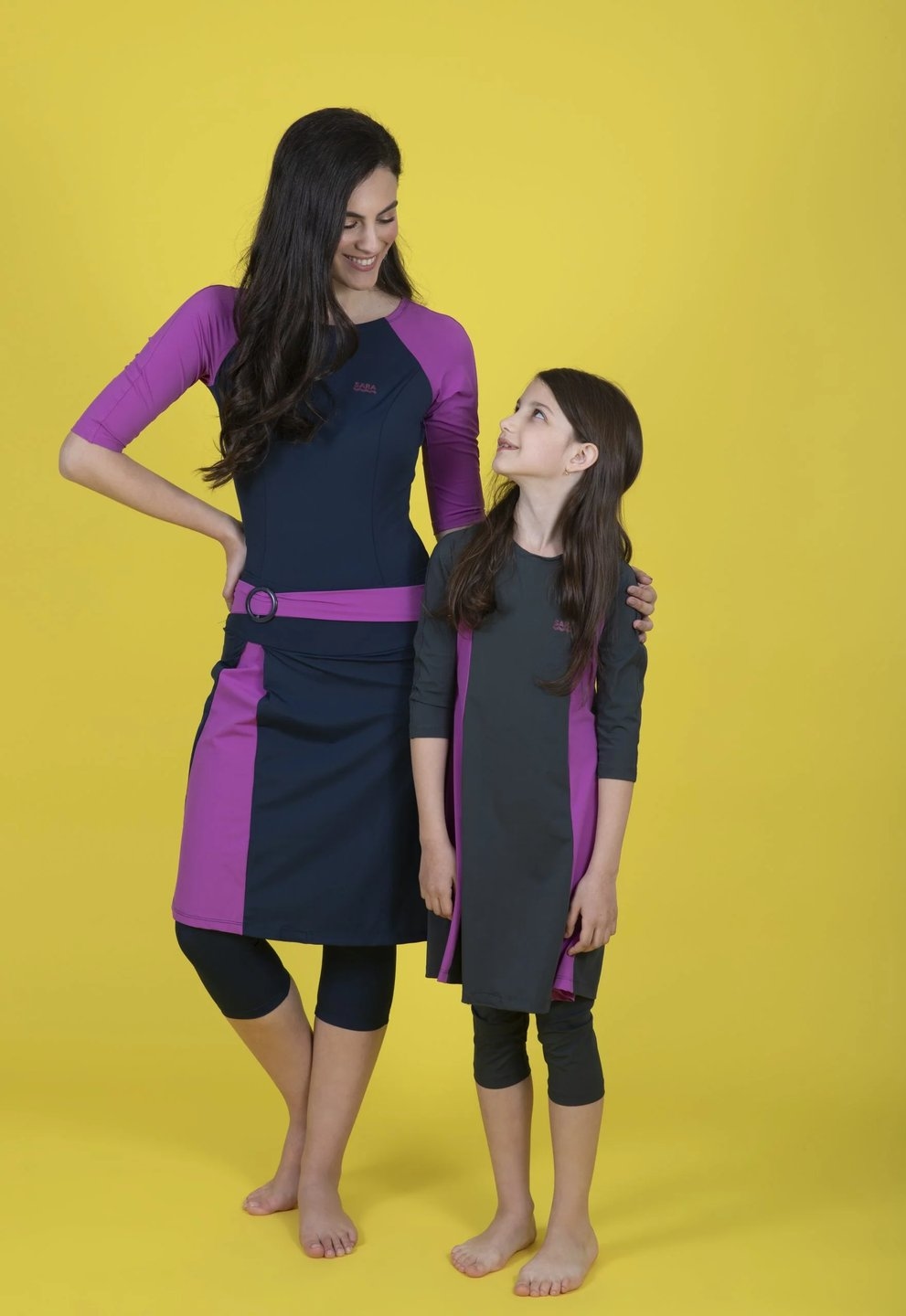 טוניקה ילדות אפור וסגול - Image 3